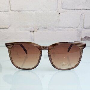 NWOT DESIGNER INSPIRED WOODGRAIN PATTERN SUNGLASSES (2 for $25)